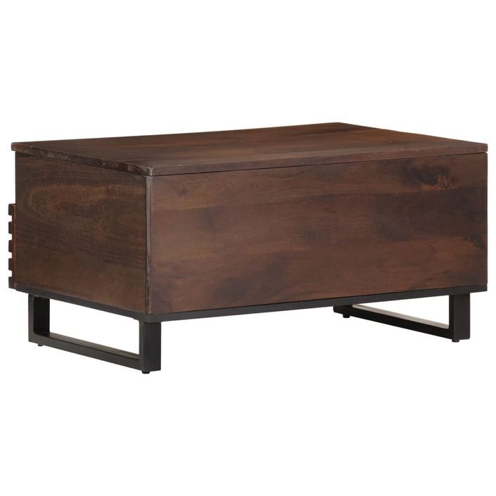 Table basse marron 80x55x40 cm bois de massif manguier - Photo n°4