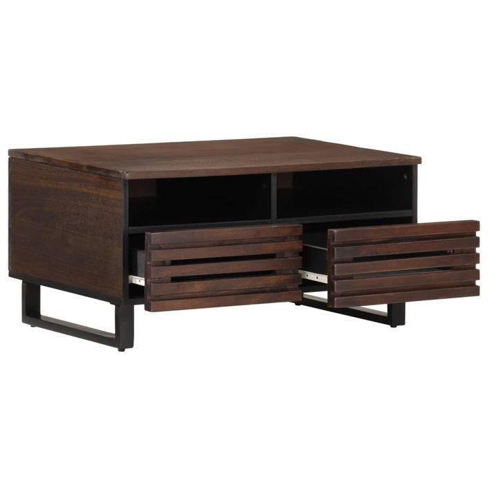 Table basse marron 80x55x40 cm bois de massif manguier - Photo n°5