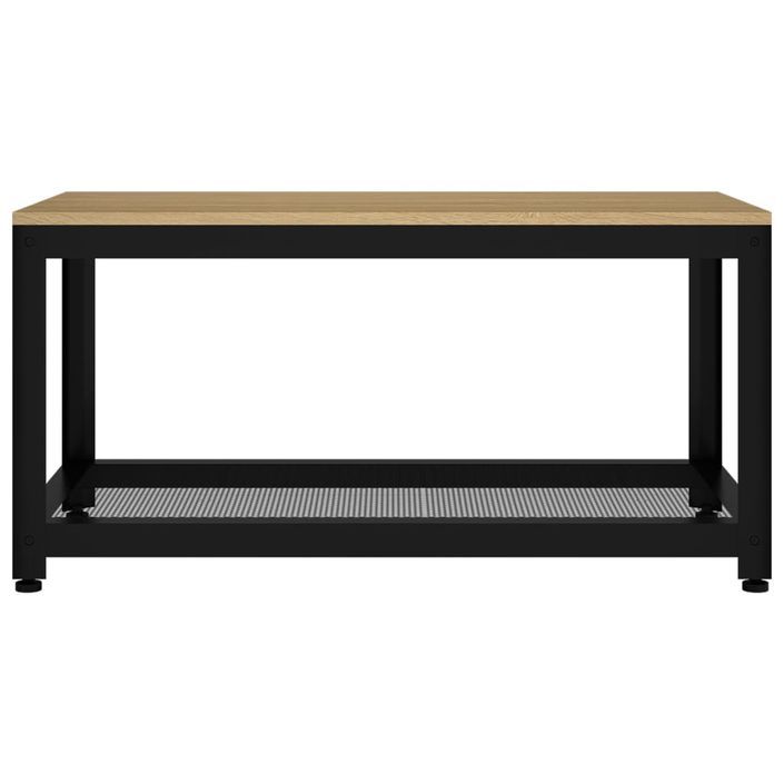 Table basse Marron clair et noir 90x45x45 cm MDF et fer - Photo n°3