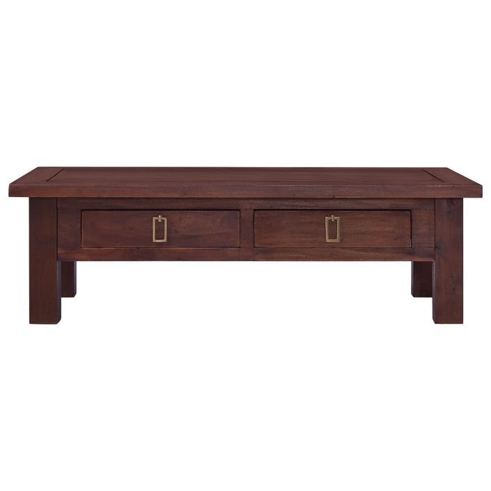 Table basse Marron classique 100x50x30 cm Bois d'acajou massif - Photo n°3