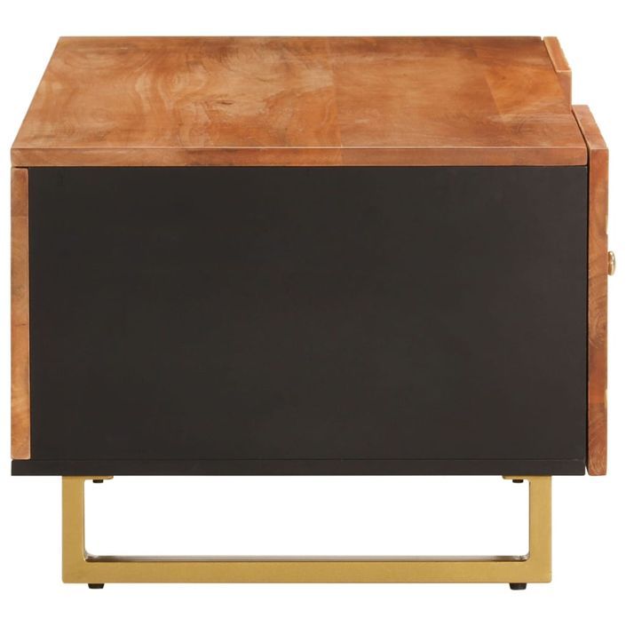 Table basse marron et noir 100x54x40 cm bois massif de manguier - Photo n°5