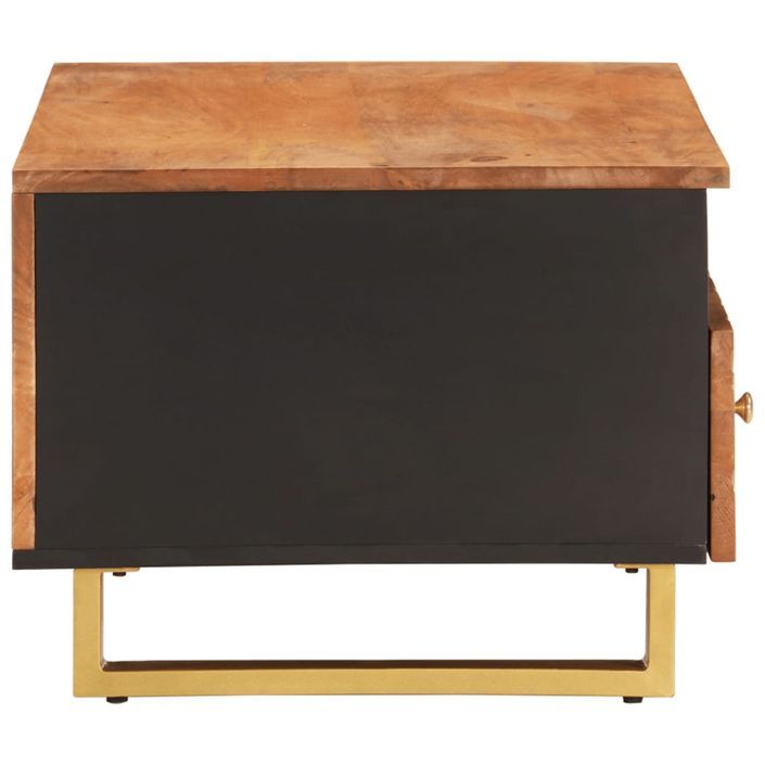 Table basse marron et noir 80x54x40 cm bois de massif manguier - Photo n°5