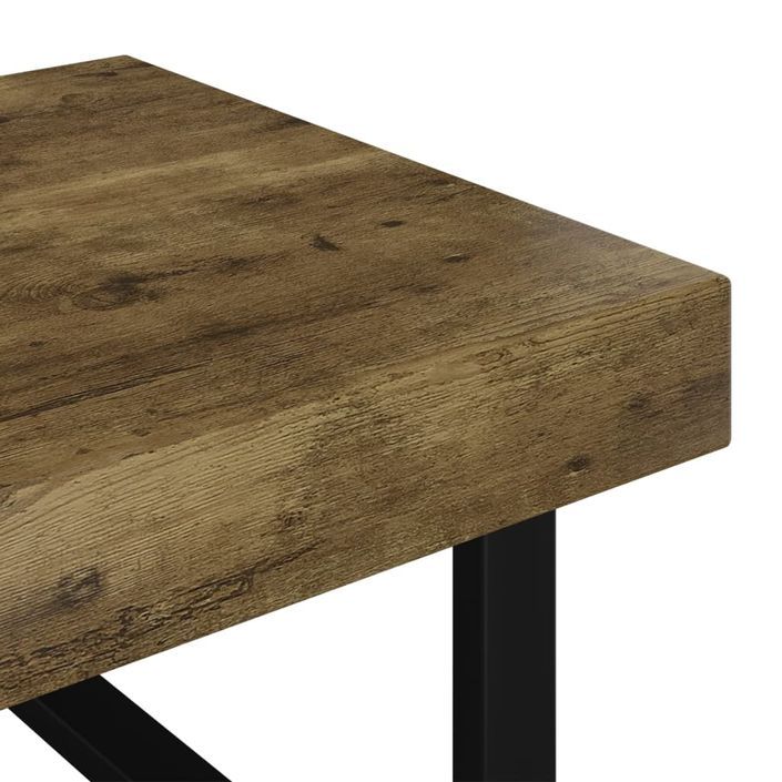 Table basse Marron foncé et noir 120x60x40 cm MDF et fer - Photo n°5