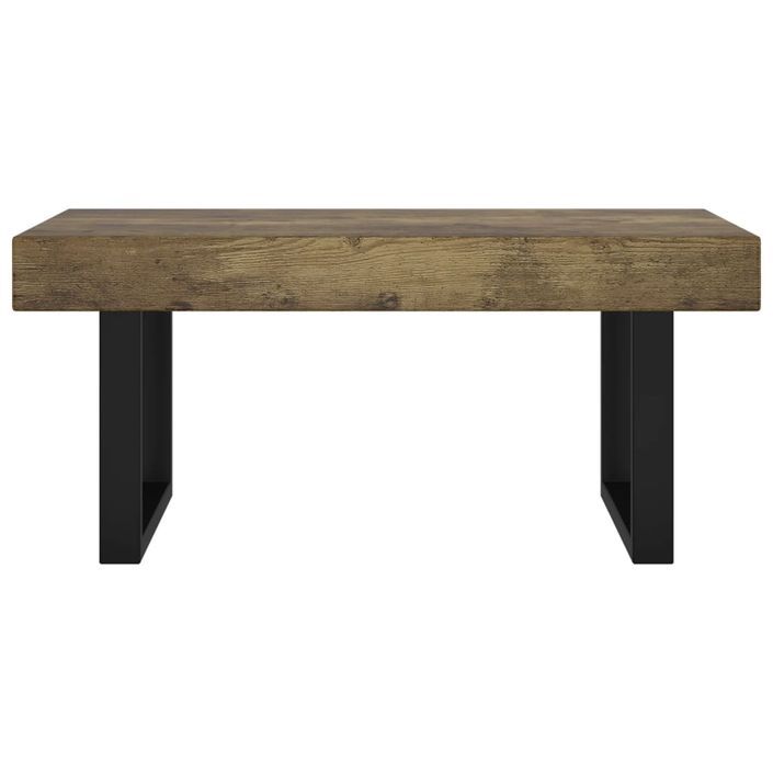 Table basse Marron foncé et noir 90x45x40 cm MDF et fer - Photo n°3