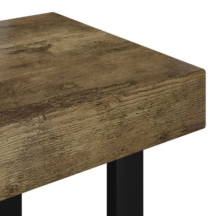 Table basse Marron foncé et noir 90x45x40 cm MDF et fer - Photo n°5