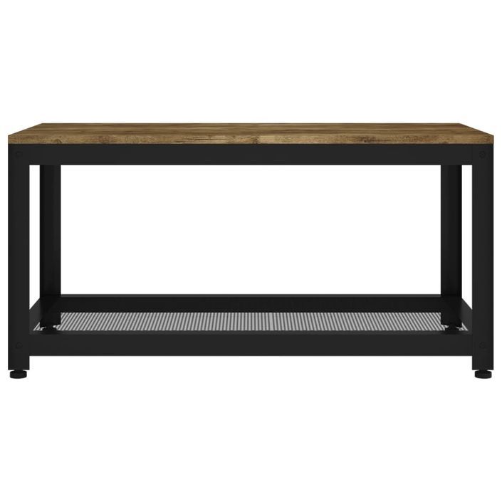 Table basse Marron foncé et noir 90x45x45 cm MDF et fer - Photo n°3