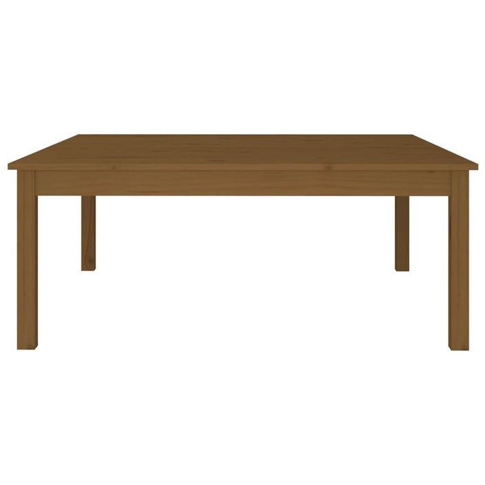 Table basse Marron miel 100x100x40 cm Bois massif de pin - Photo n°3