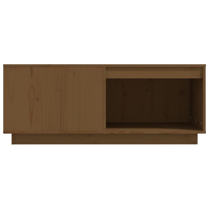 Table basse Marron miel 100x101x40,5 cm Bois massif de pin - Photo n°5