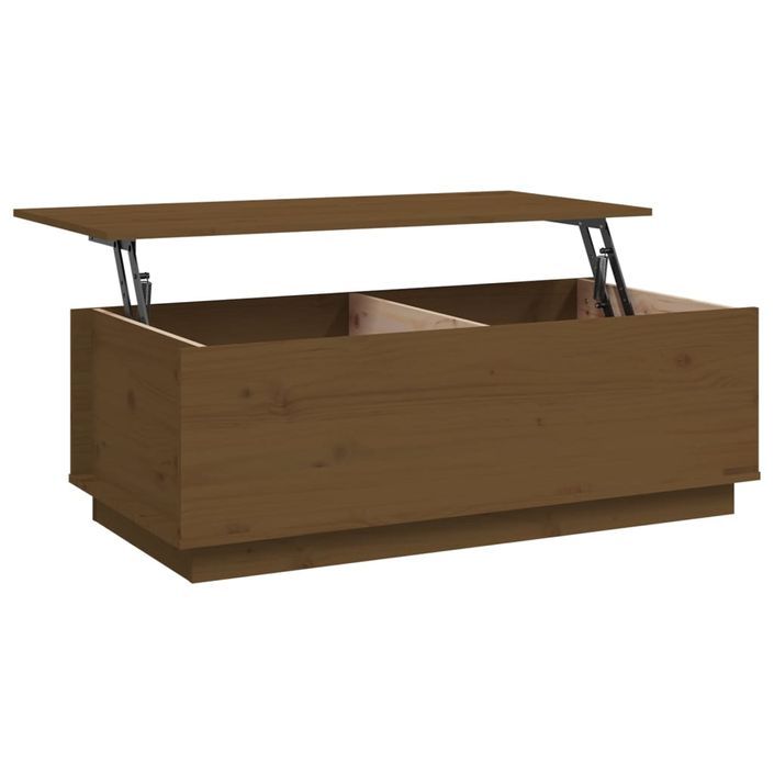 Table basse Marron miel 100x50x35 cm Bois massif de pin - Photo n°8