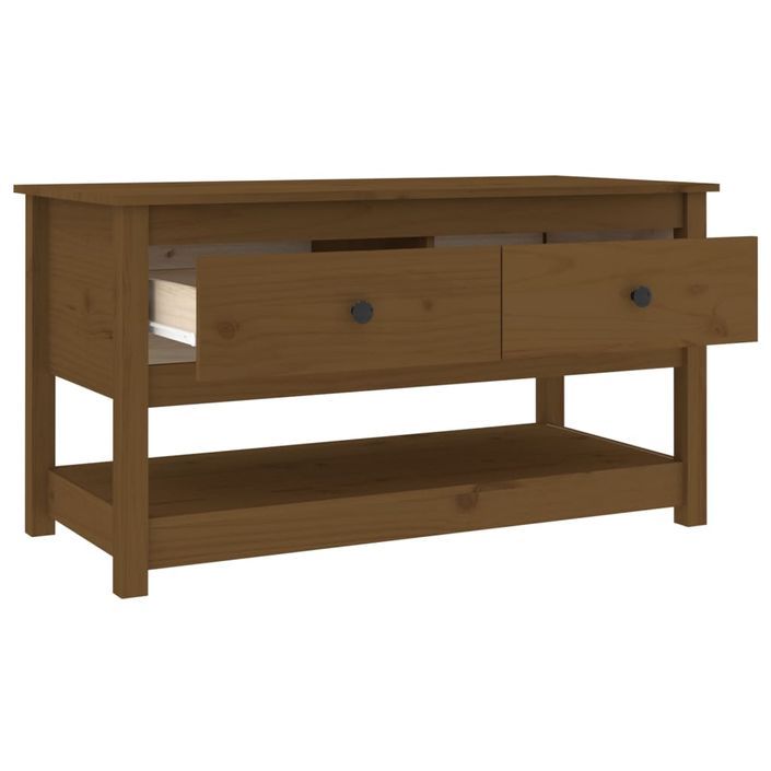 Table basse Marron miel 102x49x55 cm Bois massif de pin - Photo n°5