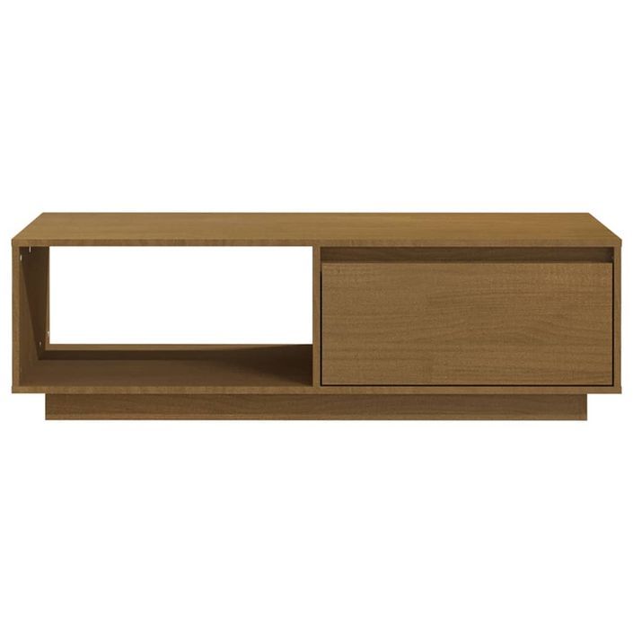 Table basse Marron miel 110x50x33,5 cm Bois de pin massif - Photo n°6