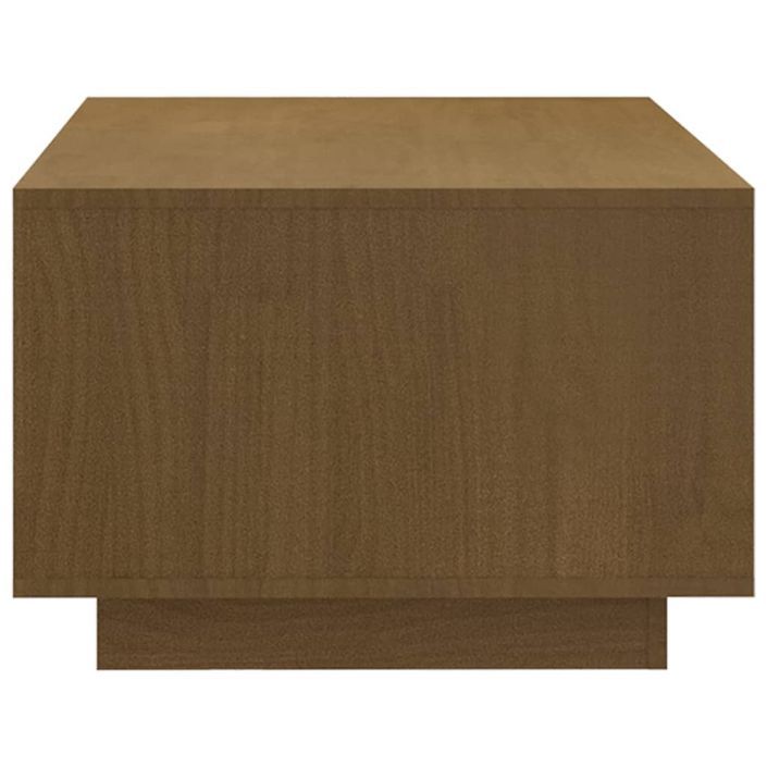 Table basse Marron miel 110x50x33,5 cm Bois de pin massif - Photo n°7