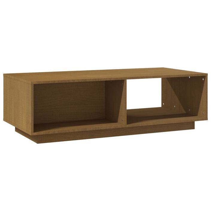 Table basse Marron miel 110x50x33,5 cm Bois de pin massif - Photo n°8