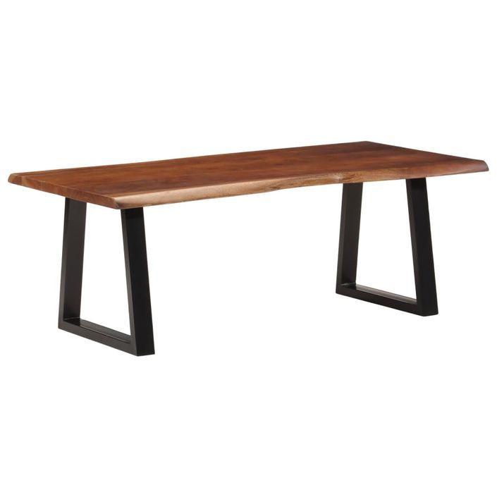 Table basse marron miel 110x55x40 cm bois massif d'acacia - Photo n°1