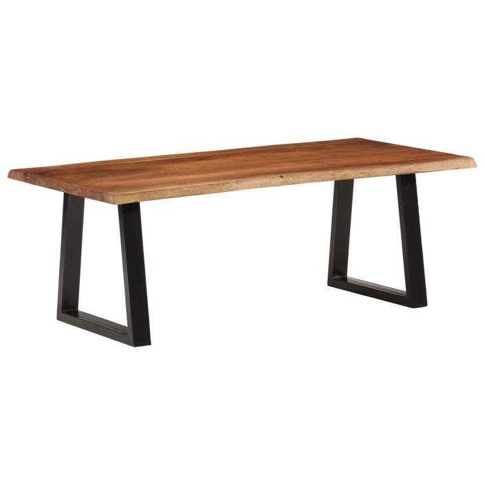 Table basse marron miel 110x55x40 cm bois massif d'acacia - Photo n°10