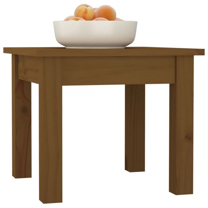 Table basse Marron miel 35x35x30 cm Bois massif de pin - Photo n°6