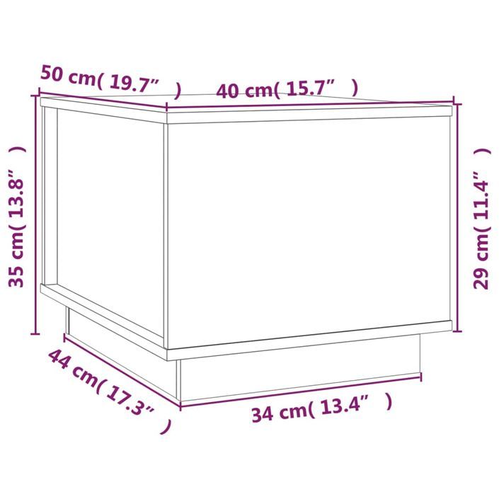 Table basse Marron miel 40x50x35 cm Bois massif de pin - Photo n°10