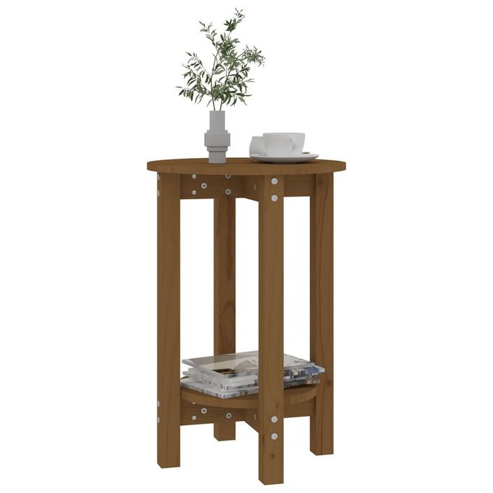 Table basse Marron miel Ø 40x60 cm Bois massif de pin - Photo n°4