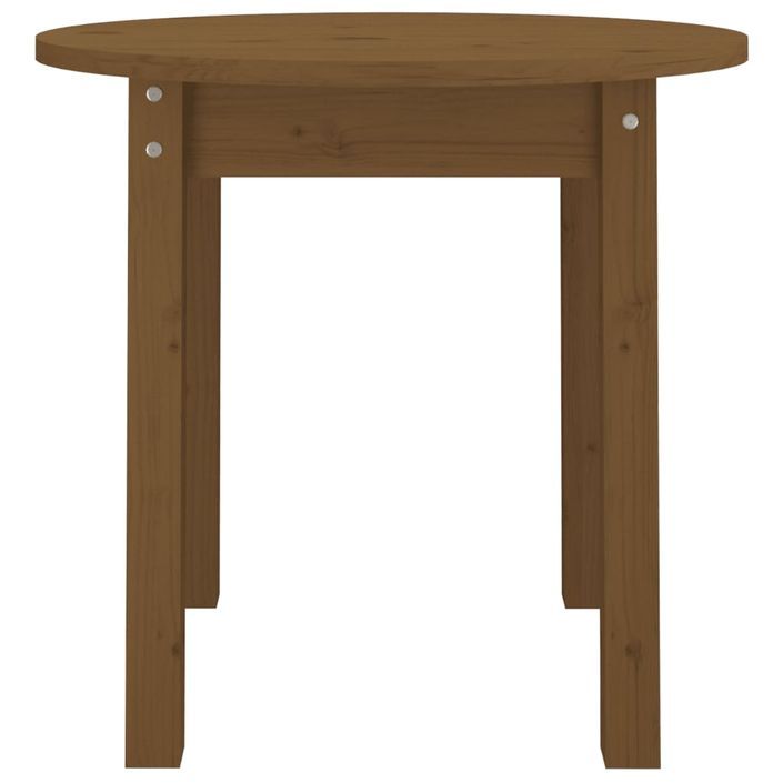 Table basse Marron miel Ø 45x40 cm Bois massif de pin - Photo n°5