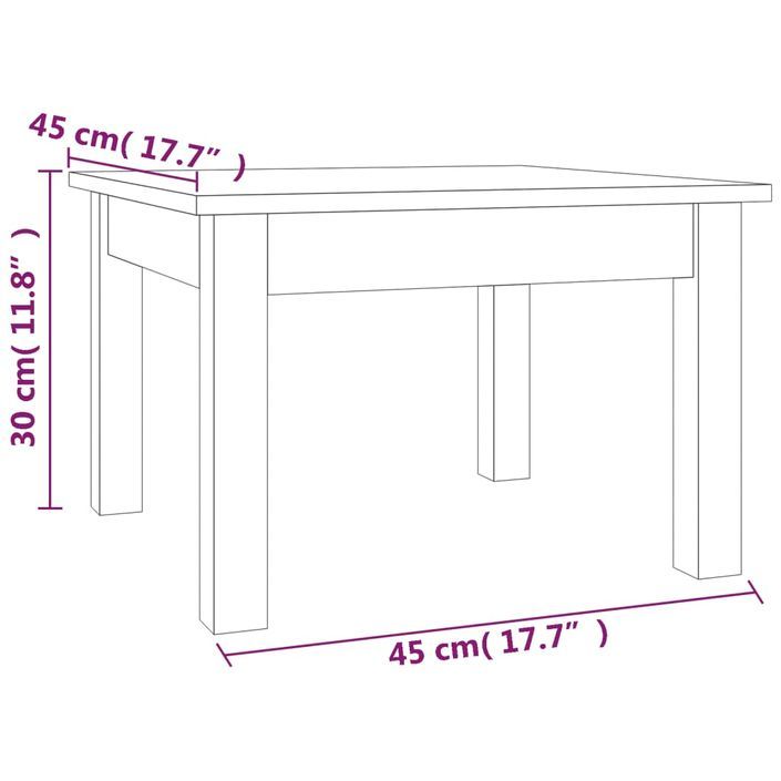 Table basse Marron miel 45x45x30 cm Bois massif de pin - Photo n°7