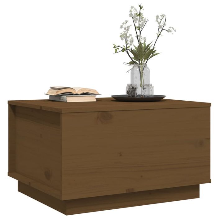 Table basse Marron miel 60x50x35 cm Bois massif de pin - Photo n°4