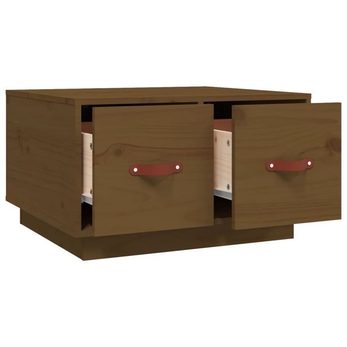 Table basse Marron miel 60x53x35 cm Bois massif de pin - Photo n°7