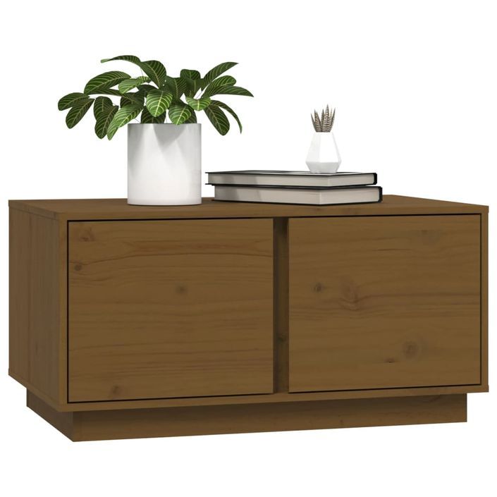 Table basse Marron miel 80x50x40 cm Bois massif de pin - Photo n°4