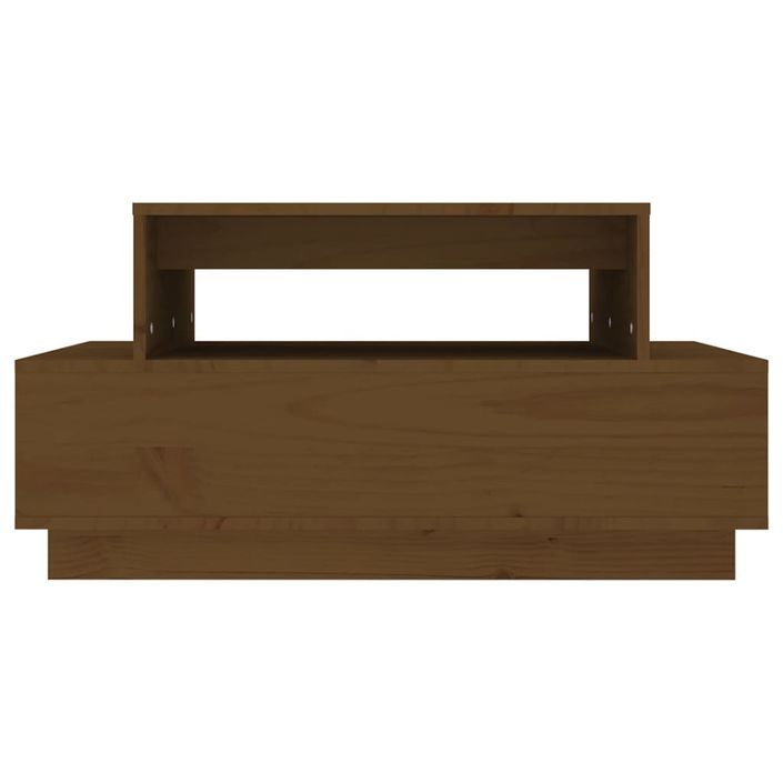 Table basse Marron miel 80x55x40,5 cm Bois massif de pin - Photo n°5