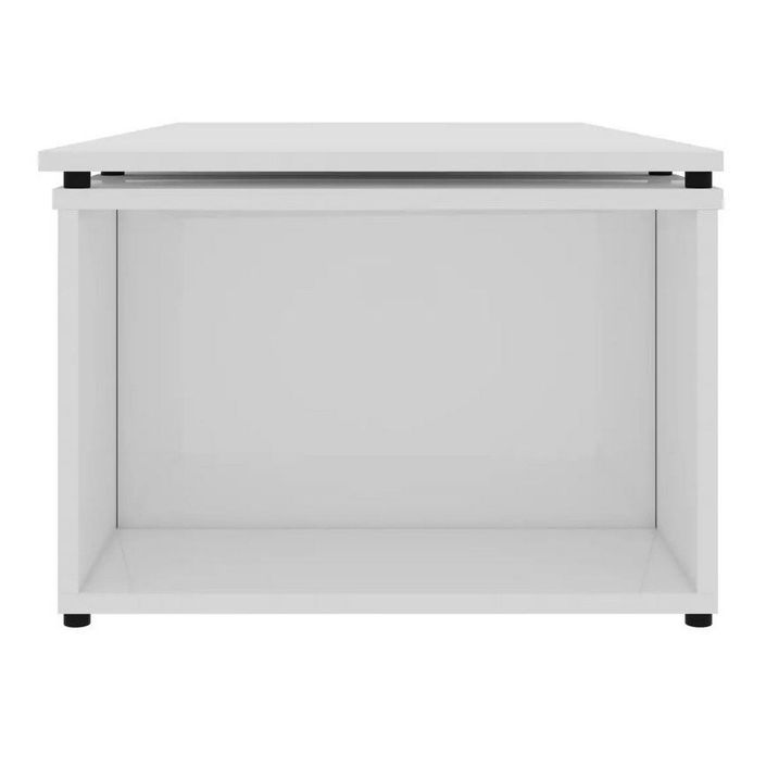 Table basse modulable bois blanc brillant Etif 150 cm - Photo n°4
