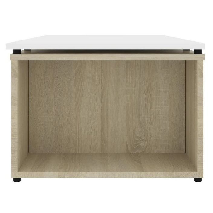 Table basse modulable bois blanc et chêne clair Etif - Photo n°4