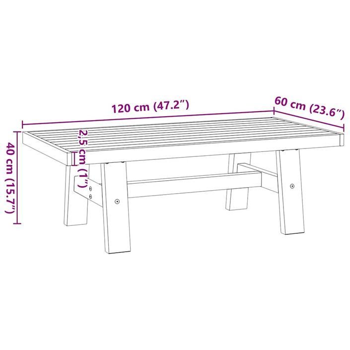 Table basse NOAIN pieds en forme de A 120x60x40 cm massif pin - Photo n°9