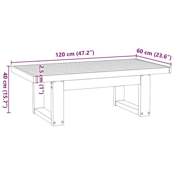 Table basse NOAIN pieds en forme de U 120x60x40 cm massif pin - Photo n°9