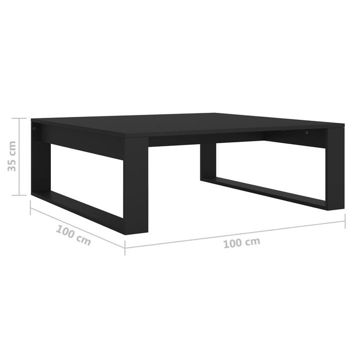 Table basse Noir 100x100x35 cm 2 - Photo n°7