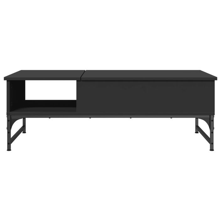 Table basse noir 100x50x35 cm bois d'ingénierie et métal - Photo n°5
