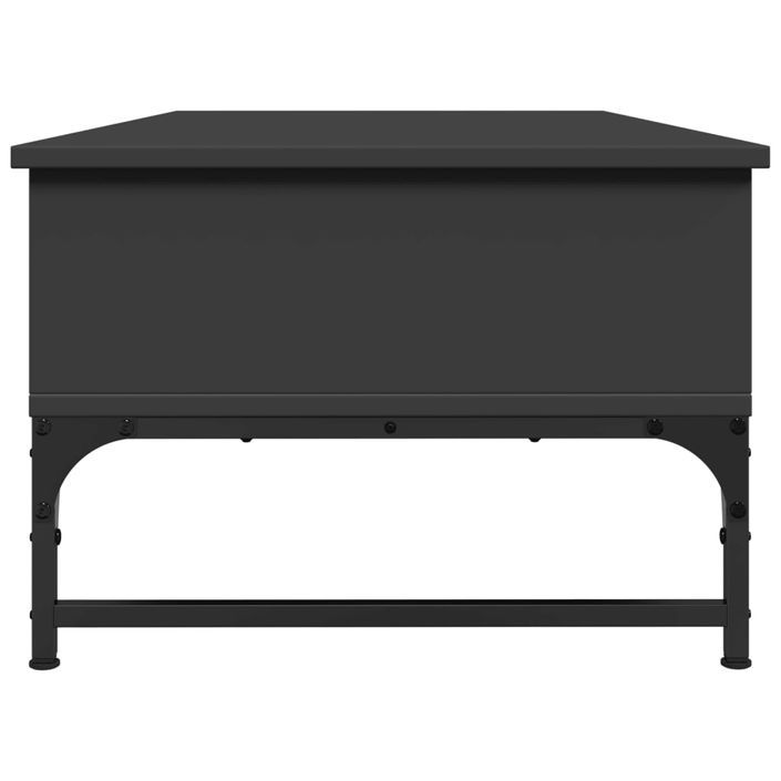 Table basse noir 100x50x35 cm bois d'ingénierie et métal - Photo n°6