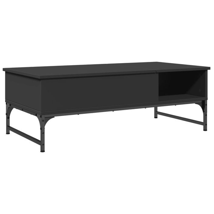 Table basse noir 100x50x35 cm bois d'ingénierie et métal - Photo n°7