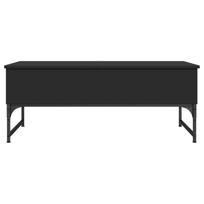 Table basse noir 100x50x40 cm bois d'ingénierie et métal - Photo n°5