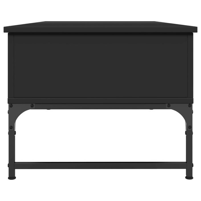 Table basse noir 100x50x40 cm bois d'ingénierie et métal - Photo n°6
