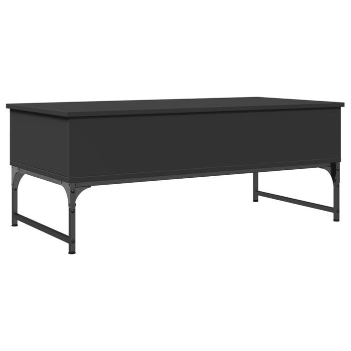 Table basse noir 100x50x40 cm bois d'ingénierie et métal - Photo n°7
