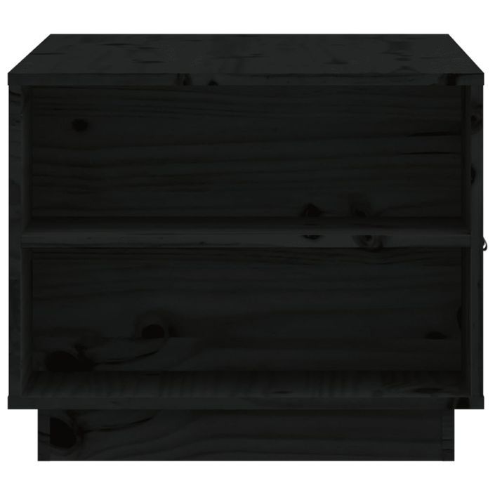 Table basse Noir 100x50x41 cm Bois massif de pin - Photo n°8