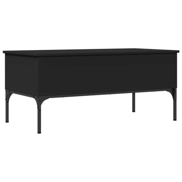 Table basse noir 100x50x45 cm bois d'ingénierie et métal - Photo n°1