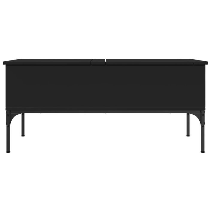 Table basse noir 100x50x45 cm bois d'ingénierie et métal - Photo n°5