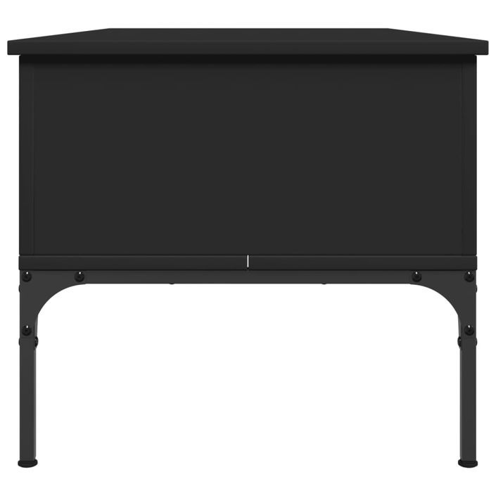 Table basse noir 100x50x45 cm bois d'ingénierie et métal - Photo n°6