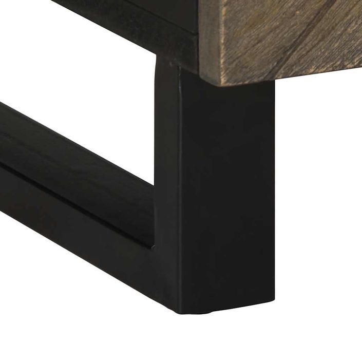 Table basse noir 100x54x40 cm bois massif de manguier - Photo n°8