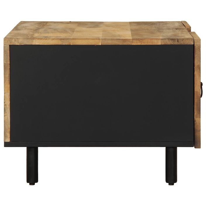 Table basse noir 100x54x40 cm bois massif de manguier brut - Photo n°4