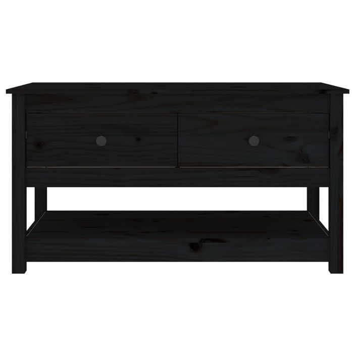 Table basse Noir 102x49x55 cm Bois massif de pin - Photo n°3