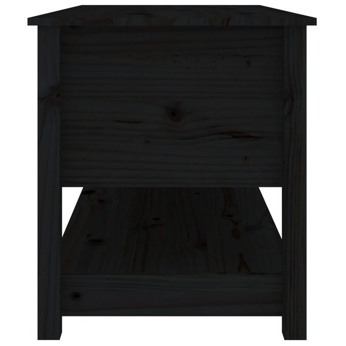 Table basse Noir 102x49x55 cm Bois massif de pin - Photo n°4