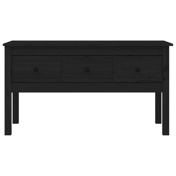 Table basse Noir 102x49x55 cm Bois massif de pin - Photo n°6