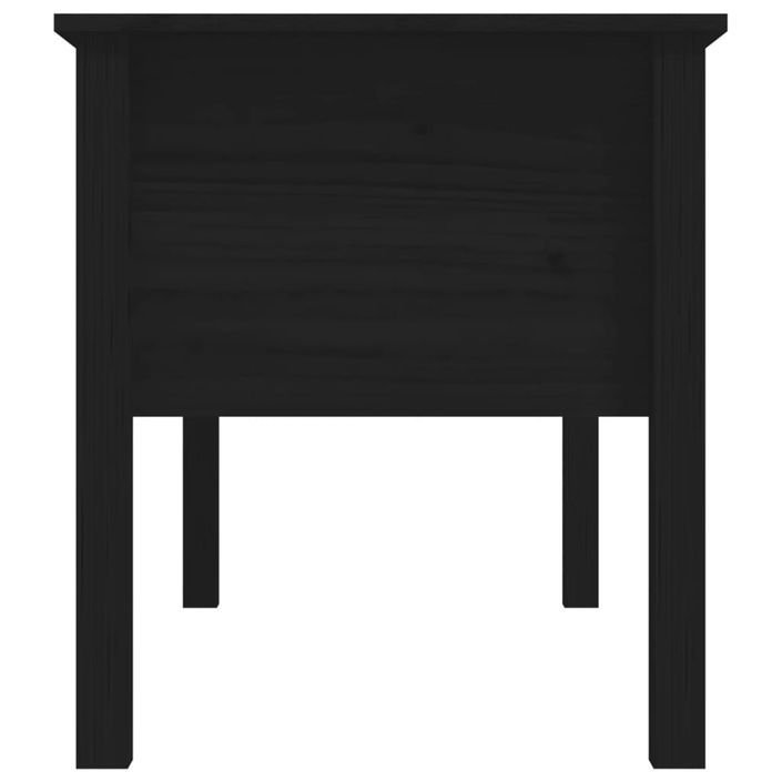 Table basse Noir 102x49x55 cm Bois massif de pin - Photo n°7