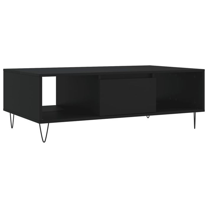 Table basse noir 104x60x35 cm bois d'ingénierie - Photo n°2